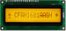 16 x 1 parallel character LCD,Dark characters on amber background,Sunlight readable CFAH1601A-AGH-JT