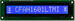 Large character 16x1 LCD, white text. Sitronix ST7066U (HD44780 compatible) controller. CFAH1601L-TMI-ET