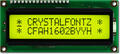 16x2 Backlit Yellow-Green Character LCD