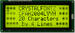 20x4 character LCD display, Dark characters on a yellow-green background, Sunlight readable. CFAH2004L-YYH-JT