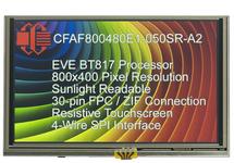 5&quot; 800x480 Resistive Touchscreen TFT with EVE CFAF800480E1-050SR-A2