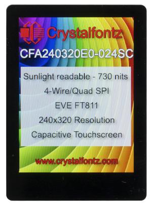 240x320 EVE 2.4" Capacitive Touchscreen LCD Display (CFA240320E0-024SC)