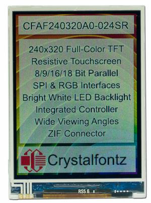 240x320 2.4" Resistive Touchscreen TFT Display (CFAF240320A0-024SR)