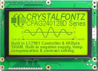 [EOL] 240x128 Yellow Parallel Graphic LCD (CFAG240128D-YYH-TZ)