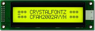 20x2 Dark on Yellow Character LCD (CFAH2002A-YYH-JTV)