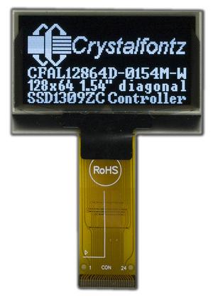 128x64 White Graphic OLED (CFAL12864D-0154M-W)