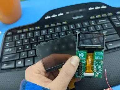 Comparison of hacked transparent display to transparent OLED