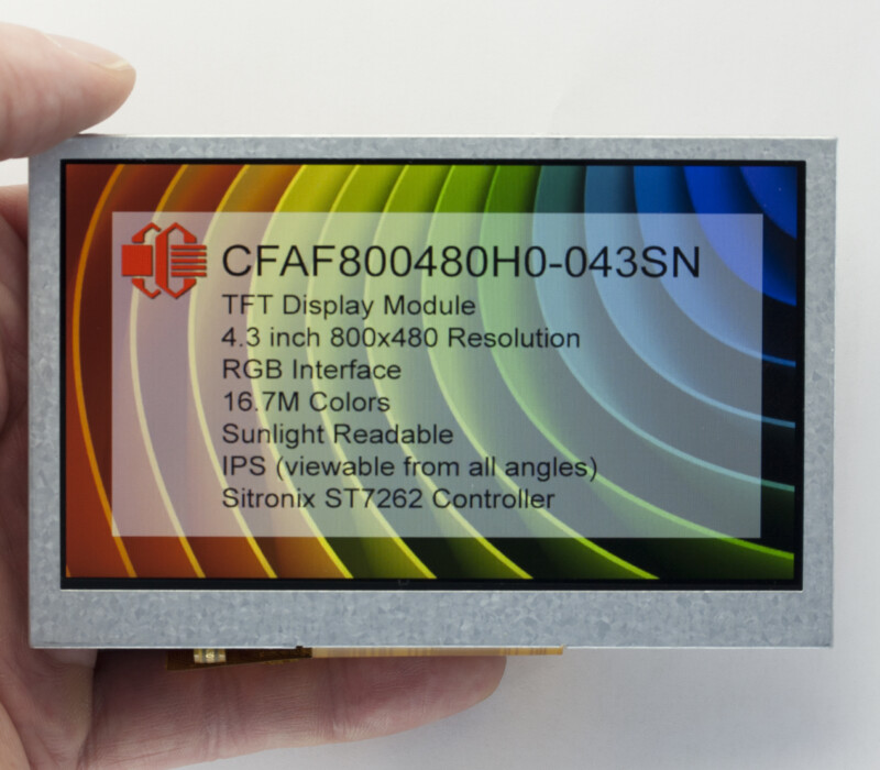 800x480 Sunlight Readable IPS TFT Display Module