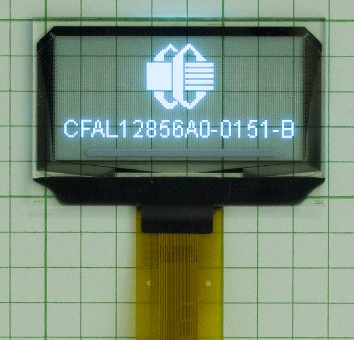 Transparent OLED - CFAL12856A0-0151-B-Front-On-Grid-Paper