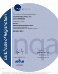 Crystalfontz ISO 9001:2015 Certificate