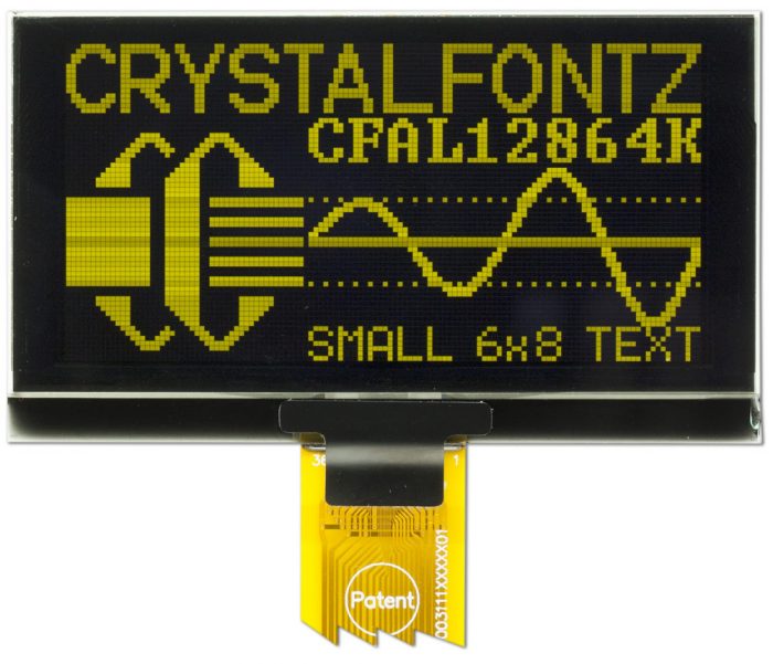 Crystalfontz 128x64 Small Yellow OLED