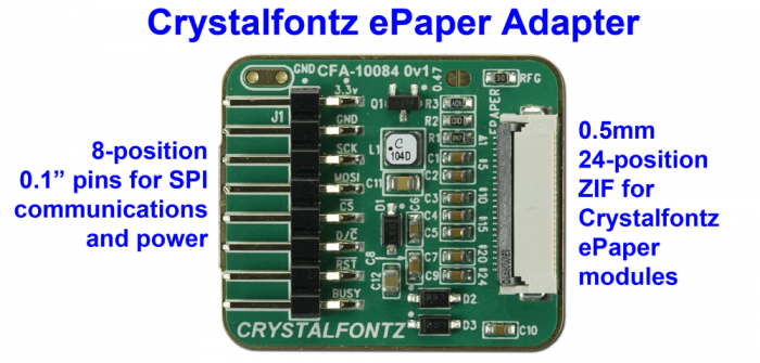 Crystalfontz ePaper Adapter Board