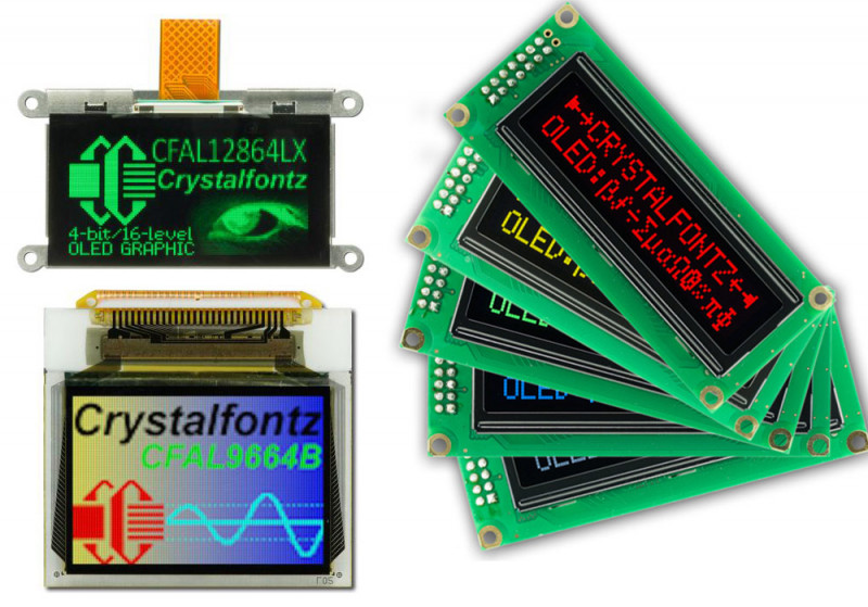 An Array of OLED colors from Crystalfontz.com