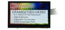 480x272 4.3" Capacitive-Touch EVE Accelerated TFT Module CFA480272E0-043SC