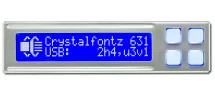 Blue 20x2 Character LCD USB Display CFA631-TMF-KU