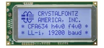 20x4 Logic Level Inverted Serial Character LCD CFA634-TFH-KN