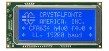 Blue 20x4 Logic Level Serial Character LCD CFA634-TMI-KL