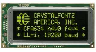 Serial Inverted Logic Level 20x4 Character LCD (CFA634-YDI-KN)