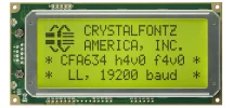 20x4 Logic Level Serial Character LCD CFA634-YFH-KL