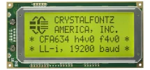 20x4 Inverted Logic Level Serial Character LCD CFA634-YFH-KN