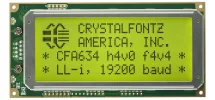 20x4 Inverted Logic Level Serial Character LCD CFA634-YFH-KN