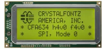 Yellow-Green 20x4 Character SPI LCD CFA634-YFH-KP