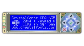 Blue 20x4 Character RS232 LCD (CFA635-TML-KS)