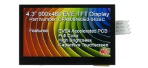 4.3" 800x480 EVE BT817 Cap-Touch TFT Display Module CFA800480E0-043SC 4.3" 800x480 EVE BT817 Cap-Touch TFT Display Module CFA800480E0-043SC
