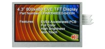 800x480 4.3" EVE Accelerated TFT Display Module CFA800480E0-043SN 800x480 4.3" EVE Accelerated TFT Display Module CFA800480E0-043SN