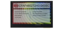 480x272 4.3" Capacitive Touchscreen TFT Display CFAF480272H0-043SC