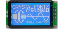 White on Blue 128x64 Parallel Graphic LCD CFAG12864M-TMI-TN