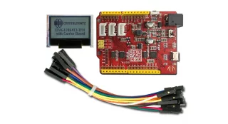 Small Backlit Monochrome LCD Dev Kit (CFAG12864T3-TFH-E1-2)