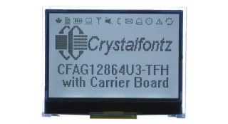 128x64 Monochrome Transflective Backlit LCD Module (CFAG12864U3-TFH-E1-1)