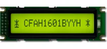 Small 16x1 Character Sunlight Readable LCD CFAH1601B-YYH-ET