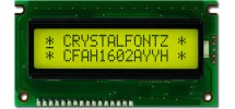 Yellow 16x2 Character Sunlight Readable LCD CFAH1602A-YYH-JT