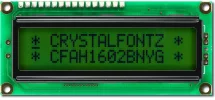 Green 16x2 Character Sunlight Readable LCD CFAH1602B-NYG-JT