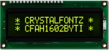 16x2 Yellow on Dark Character LCD CFAH1602B-YTI-JT