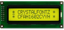 Sunlight Readable 16x2 Yellow Character LCD CFAH1602C-YYH-JT
