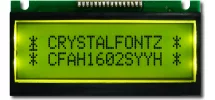 16x2 Black on Yellow LCD CFAH1602S-YYH-ET