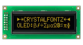 16x2 Yellow Sunlight Readable Character OLED (CFAL1602C-YT)