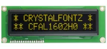 16x2 Character Yellow on Black OLED Display CFAL1602H0-Y