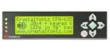 20x4 Black on Green USB LCD Display in Steel Enclosure XES635BK-YYK-KU