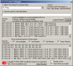 The separate modeless debugger window allows you to see all packet traffic between the host and the 635, and also allows you to experiment with any command. You can scroll back to see the packet history, selectively mask packet traffic and select decimal or hexadecimal display.
