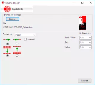 Bitmap to ePaper Converter (BMP-to-ePaper)
