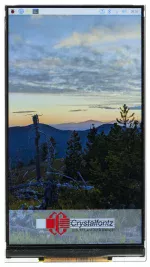 5-inch, 720x1280 rPi CM4 Compatible, High-density TFT display. Front view, powered on.