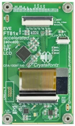 3 240x400 EVE powered TFT Display, powered off, back view.