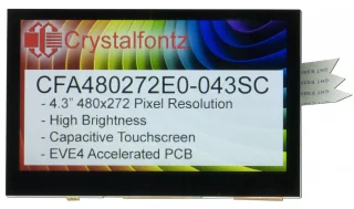 480x272 4.3" Capacitive-Touch EVE Accelerated TFT Module (CFA480272E0-043SC)