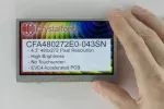 480x272 4.3 inch EVE Accelerated TFT display module. Front view, in-hand to show size and perspective.