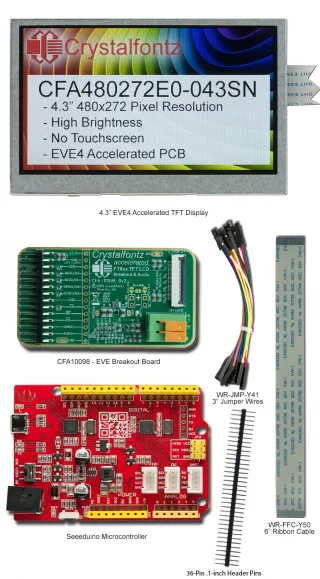 480x272 4.3" Non-Touch EVE Development Kit (CFA480272E0-043SN-KIT)