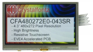 480x272 4.3" Resistive-Touch EVE Accelerated TFT Module (CFA480272E0-043SR)